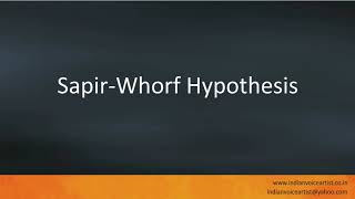 Pronunciation of the words quotSapirWhorf Hypothesisquot [upl. by Notlek633]