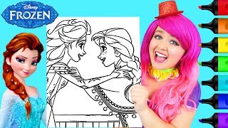 Coloring Makeover Frozen Anna amp Elsa Color Swap Prismacolor Paint Markers  KiMMi THE CLOWN [upl. by Ennazzus868]