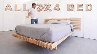 DIY Platform Bed Made from ONLY 2x4s  Modern Builds [upl. by Theresa]