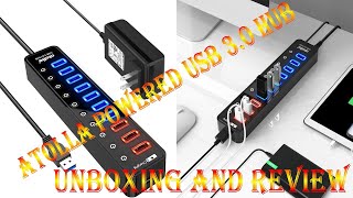 Atolla Powered USB 30 Hub  Unboxing and Review  2022 [upl. by Ateuqirne425]