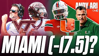 PICKING Miami vs Virginia Tech on FRIDAY night  Can Brent Pry Hokies turn it around vs the Canes [upl. by Negyam]