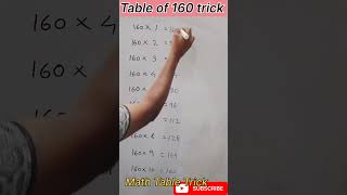 Table of 160 trick shortmath table tricklearn table of 160 only 2 Sec पाढा सीखें 160 का trick से [upl. by Irbmac604]