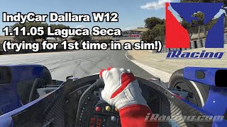 IndyCar Laguna Seca 11105 iRacing Dallara DW12 Cockpit amp PodTV View  NO HELPS [upl. by Chaddie]