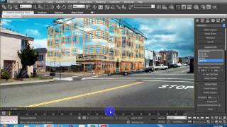 3Ds MAX tutorial c10 part 2building of road bacground [upl. by Nywles]