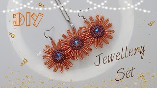 Surya Earrings amp PendantEasy method to encase a RivolliTutorial Diy [upl. by Neliak931]