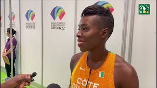 Murielle Ahoure after the womens 100m semi finals [upl. by Henrion]