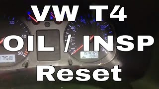 VW T4 Service Light Reset Volkswagen Transporter T4 Oil And INSP Reset [upl. by Ieso921]