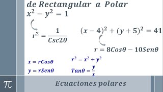 Transformación de una ecuación rectangular a polar ejemplo 5 y 6 [upl. by Ennovaj]