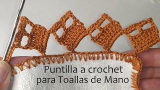 CROCHET  Puntilla a crochet para Toallas de Mano [upl. by Chet]