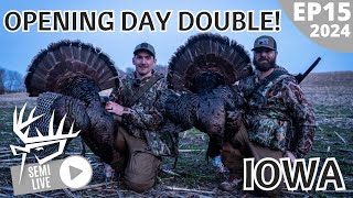 Iowa Turkey Hunting  OPENING DAY DOUBLE [upl. by Aeresed286]