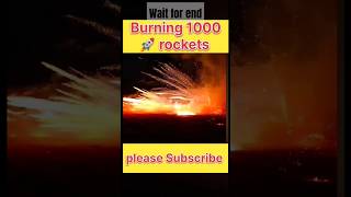 Burning 1000 rockets 💥shortsytshortsexperiment by crazy xyz [upl. by Anahsor]