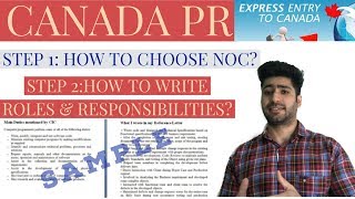 How to choose NOC  How to write roles and responsibilities Express Entry Canada [upl. by Koval]