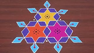 10  1 Interlaced Dots Beautiful Unique Daily Kolam  beautifulnewflowerdesignkolam [upl. by Ahsiliw]