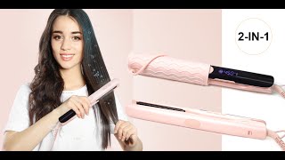 ANGENIL Pro Titanium Flat Iron Hair Straightener Negative Ion Round Pink Hair Straightener [upl. by Assyral]