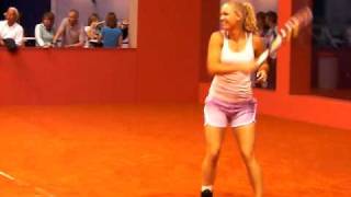 Caroline Wozniacki Training with Victoria Azarenka  Porsche Tennis Grand Prix 2010 Stuttgart Pt 1 [upl. by Nugent]