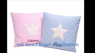 Namenskissen Kissen mit Namen Angebot im Babygeschenke Shop [upl. by Attiuqahs]