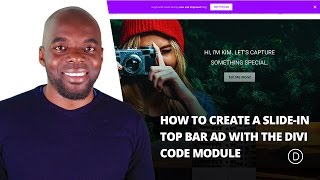 How to Create a Slide in Top Bar Ad with the Divi Code Module [upl. by Mccullough639]