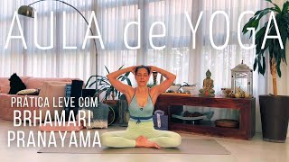 AULA DE YOGA prática leve com bhramari pranayama [upl. by Oilla]