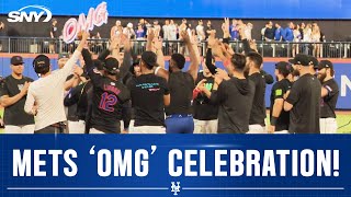 Jose Iglesias and Mets celebrate their victory over Astros with his performance of OMG  SNY [upl. by Aicylla307]