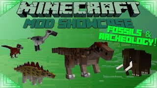 Minecraft Dinosaurs Fossils and Archeology Mod Showcase All Dinosaurs and Creatures [upl. by Jarlathus]