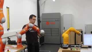 KUKA LWR as remote control for a Staubli industrial robot [upl. by Cully]