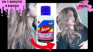 QUITA LO AMARILLONARANJA DEL CABELLO EN 1 MINUTO Fórmula mejorada VIOLETA DE GENCIANA [upl. by Reni]