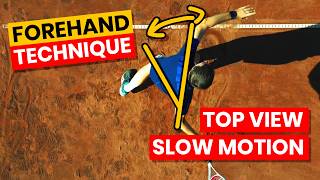 Tennis Forehand Technique In Slow Motion  Top  Drone View 4K [upl. by Sanyu235]