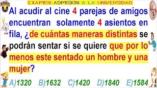 Examen Admisión Universidad UNI Ingeniería Análisis Combinatorio con Permutaciones Solucionario [upl. by Alessandro]