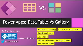 Power Apps Data Table Vs Gallery [upl. by Ojillek809]