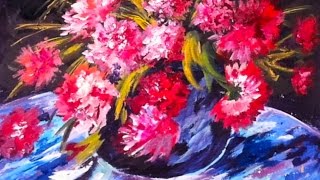 How to paint Renoirs Red Peonies step by step Free 60 min acrylic painting tutorial [upl. by Haiacim545]