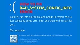 How to Fix BADSYSTEMCONFIGINFO Error [upl. by Norak]