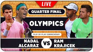 NADAL  ALCARAZ vs RAM  KRAJICEK • Paris Olympics 2024 • LIVE Tennis Play by Play Stream [upl. by Bethesde711]