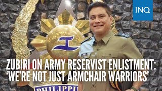 Zubiri on Army reservist enlistment ‘We’re not just armchair warriors’ [upl. by Eiralav798]