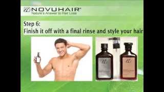 How to Use Novuhair Topical Scalp Lotion amp Novuhair Herbal Shampoo [upl. by Anikat978]