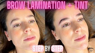 LAMINATION  BROW TINT PROCESS Step by Step using Thuya and Brow Code [upl. by Maressa638]