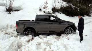 Ssangyong Actyon Sports 4x4 snow off road [upl. by Rednasxela455]