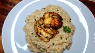 Creamy Parmesan Risotto with Butter Poached Lobster Tails 🔥🔥🔥🔥LoveLanguage parmesanrisotto [upl. by Ellenahc]