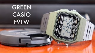 THIS GREEN CASIO F91W IS AWESOME  CASIO F91WM3A [upl. by Ahsyak]