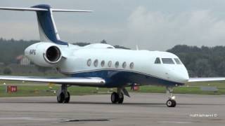 Gulfstream G550 N4PG landing at Airport BernBelp [upl. by Knitter868]