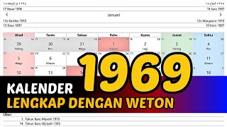 KALENDER 1969 LENGKAP DENGAN WETON [upl. by Nahpos571]