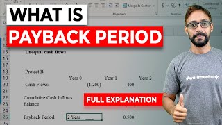 Payback Period  Basics Formula Calculations in Excel Step by Step [upl. by Anitel]