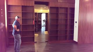 Dado Door Motorized Bookshelves for Secret Wine Room [upl. by Kiefer]