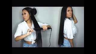 Znuie Highly Recommend  How to straighten 28 inches long hair Ft Dsoar Hair [upl. by Reid]