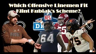 Which Offensive Linemen in the 2024 Draft Fit Klint Kubiaks Scheme for the Saints [upl. by Trahern]