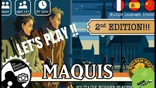 Maquis  Brettspiel Live Lets Play Solo  Unboxing  1 Partie [upl. by Wade]