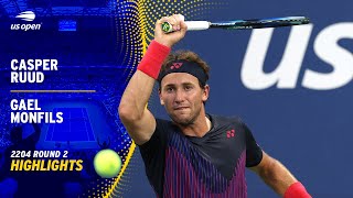 Casper Ruud vs Gael Monfils Highlights  2024 US Open Round 2 [upl. by Salot]