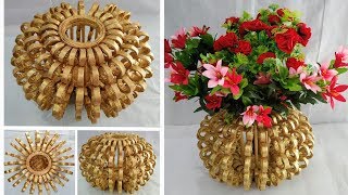 Flower Vase Out Of Waste Newspaper  DIY Best Out Of Waste Idea [upl. by Secor115]