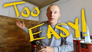 DIY Pallet Wood Shiplap Accent Wall  Garage Studio Build Part 4 [upl. by Soulier]