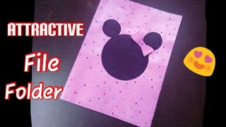 Project Idea  How to make Handmade Folder at home Easy  Beautiful Folder File Decoration idea [upl. by Wu858]