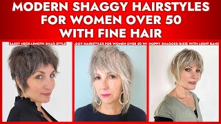 Modern Shaggy Hairstyles For Women Over 50 With Fine Hair [upl. by Haneeja]